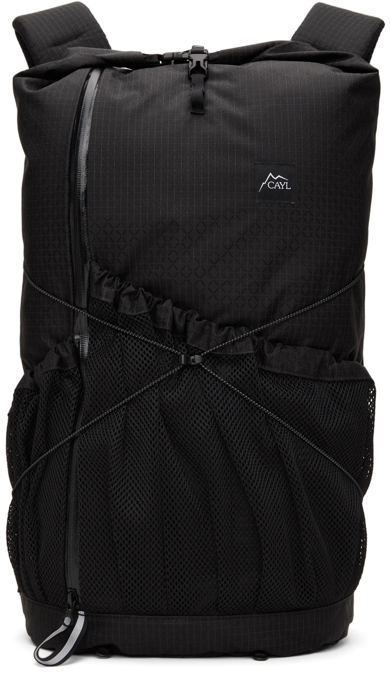 CAYL Black Mari Rolltop B Grid Backpack