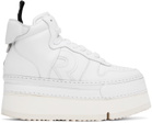 R13 White Leather Riot High Top Sneakers