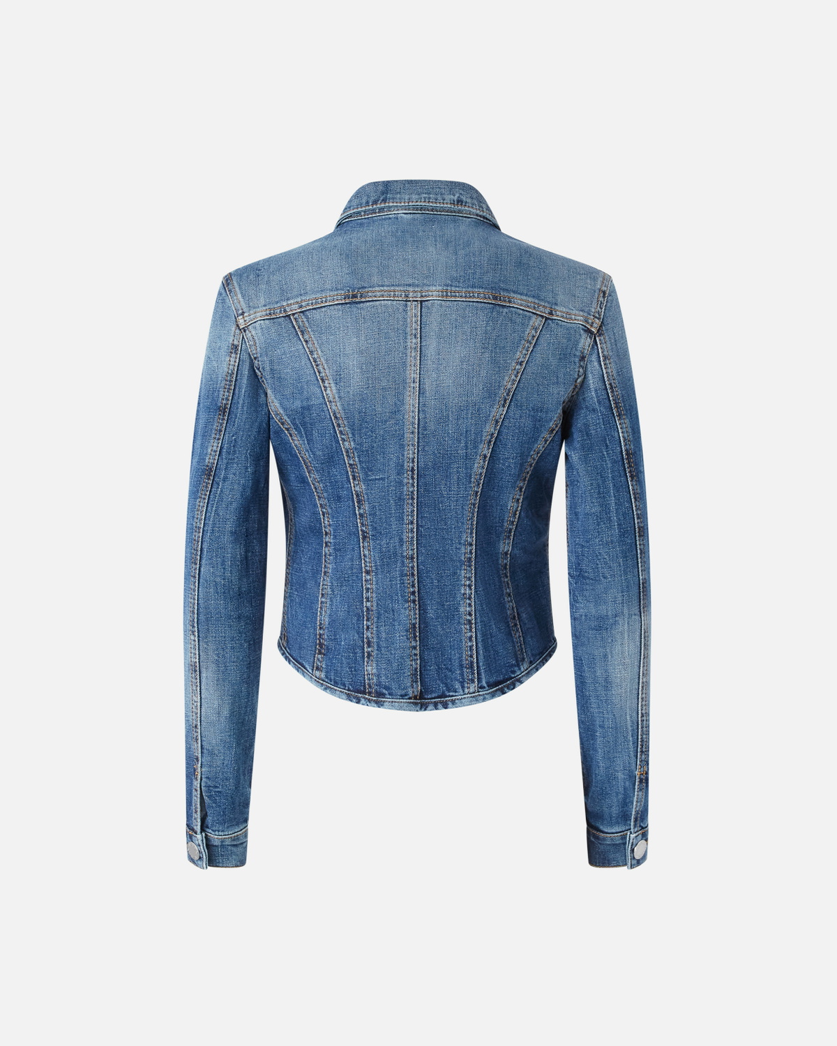 Pinko Bustier Jacket In Indigo Denim Medium Dark Vintage Wash