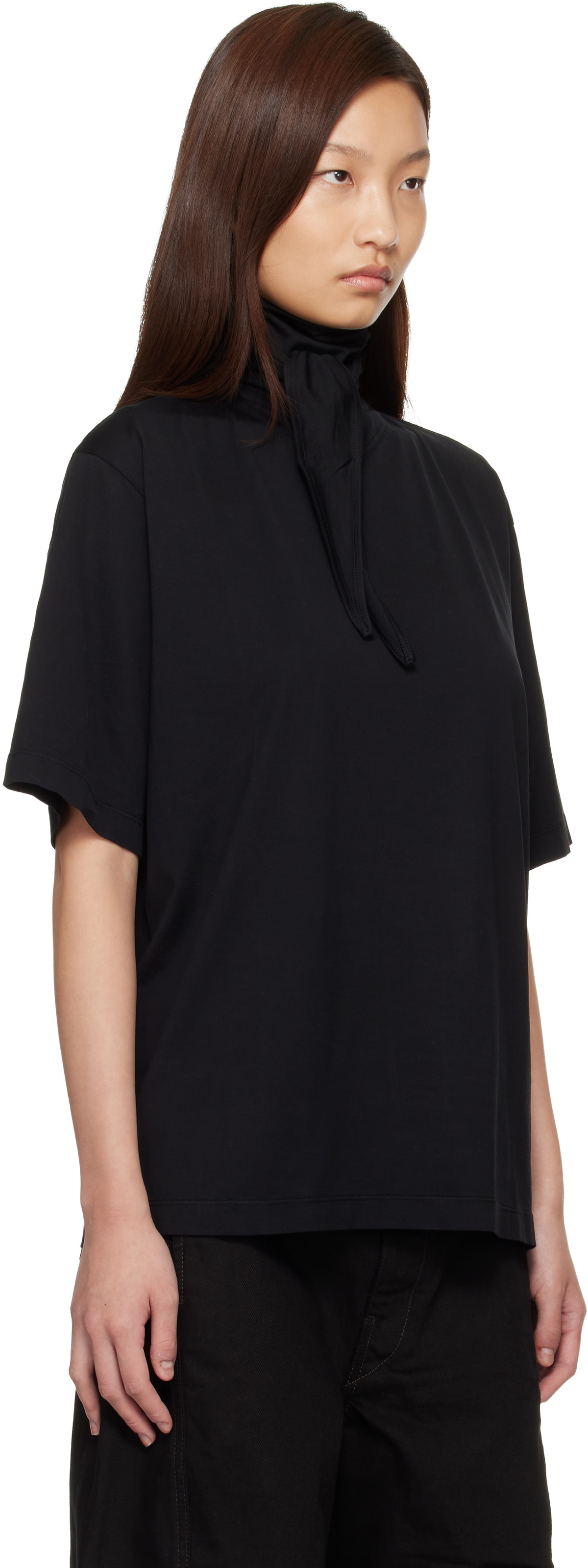 LEMAIRE Black Foulard T-shirt