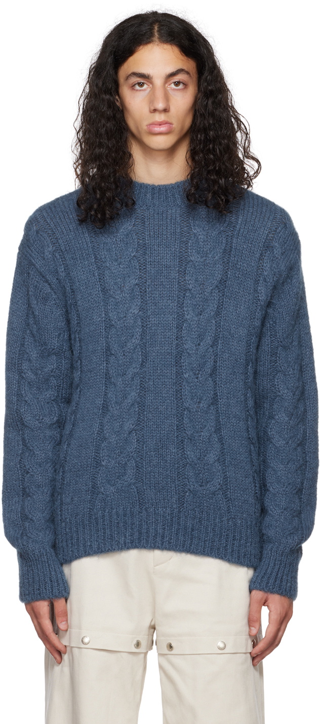 System Blue Cable Knit Sweater System