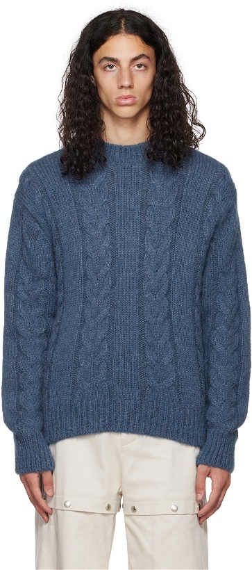 Photo: System Blue Cable Knit Sweater