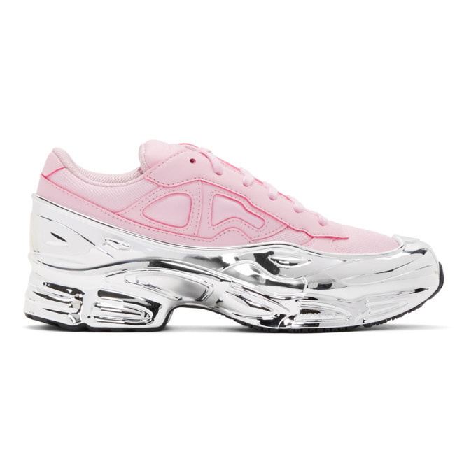 Photo: Raf Simons Pink and Silver adidas Originals Edition Ozweego Sneakers