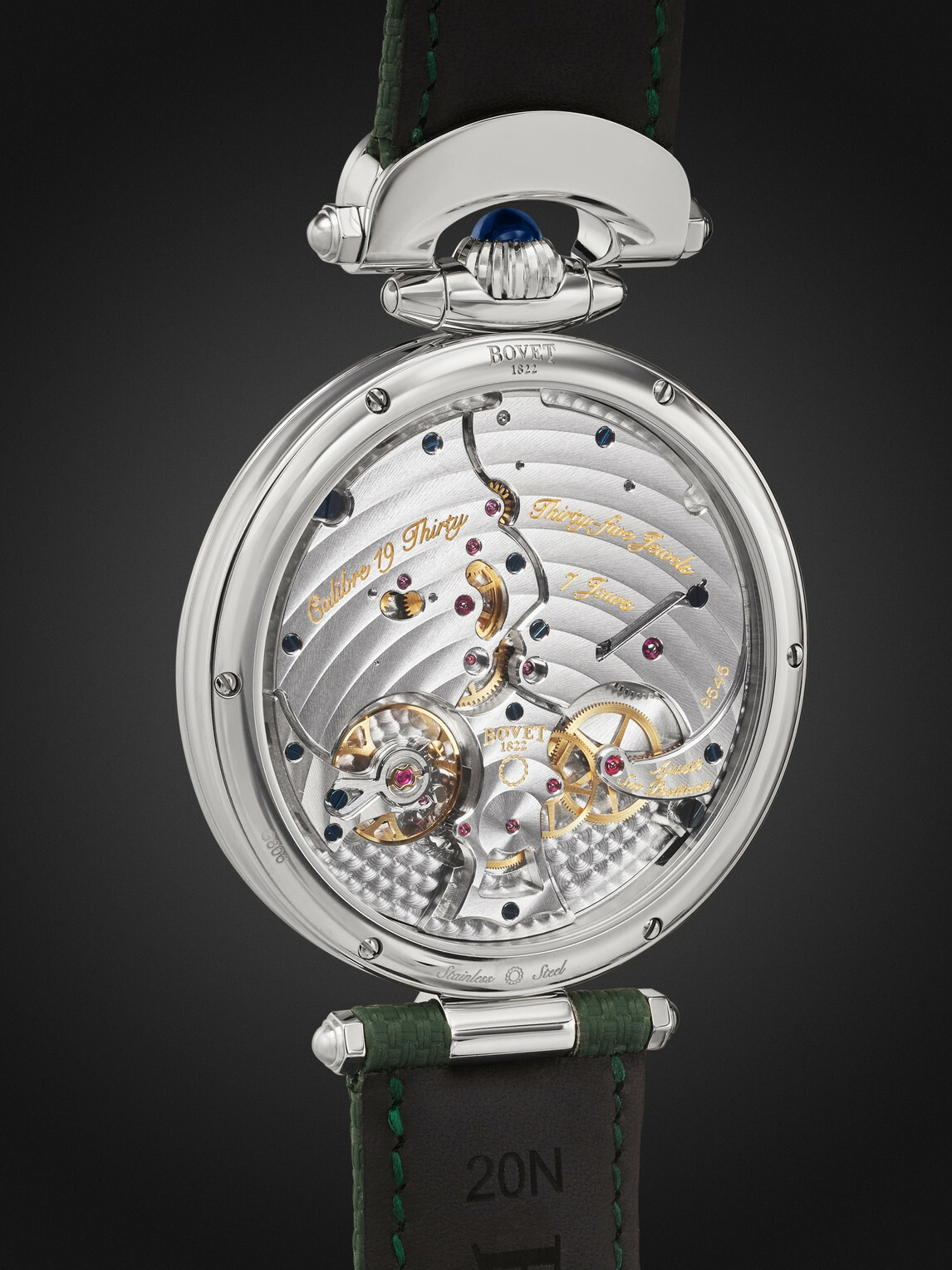 Bovet - 19Thirty 10th Anniversary Hand-Wound 42mm Stainless Steel and Leather Watch, Ref. No. NTS0118