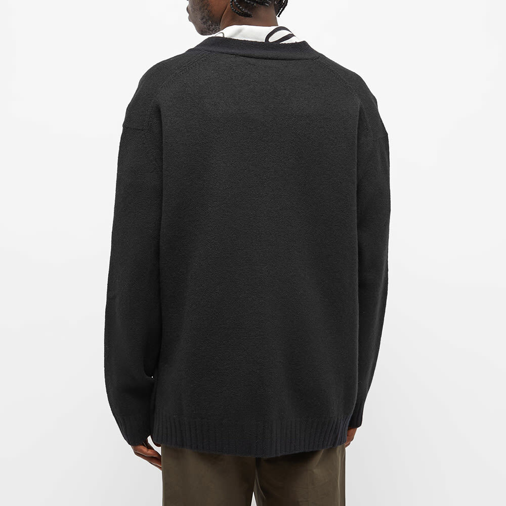 Jil Sander Men's Boiled Wool Cardigan in Black Jil Sander