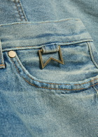 Rhude Boxy Traxedo Denim Shorts Blue