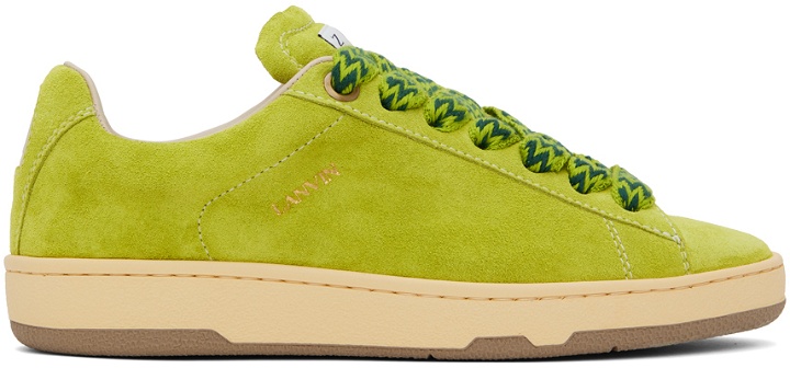 Photo: Lanvin Green Suede Curb Lite Sneakers