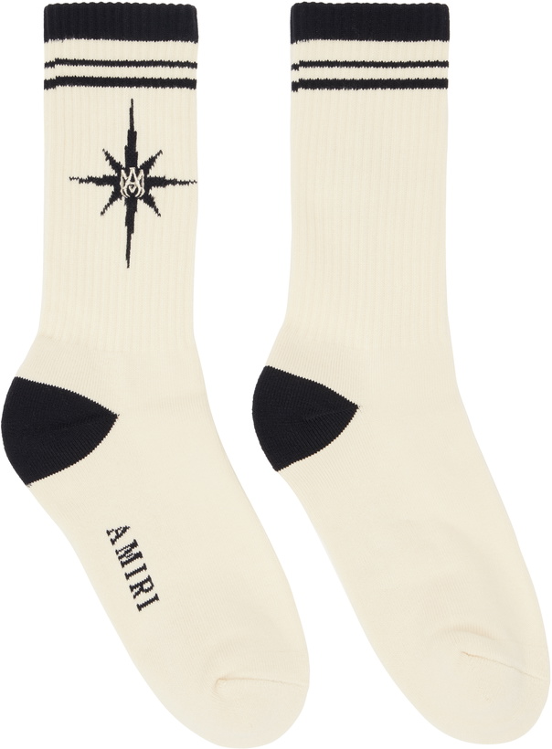 Photo: AMIRI Off-White & Black Starburst Socks