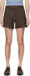 Martine Rose Brown Zip-Fly Shorts