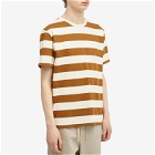 A.P.C. Men's Thibaut Stripe T-Shirt in Noisette/White