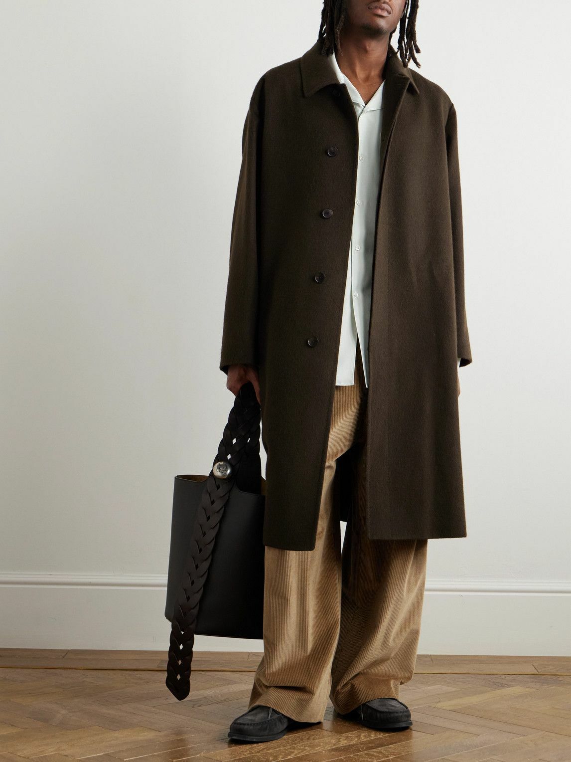 Auralee - Oversized Camel Overcoat - Brown Auralee