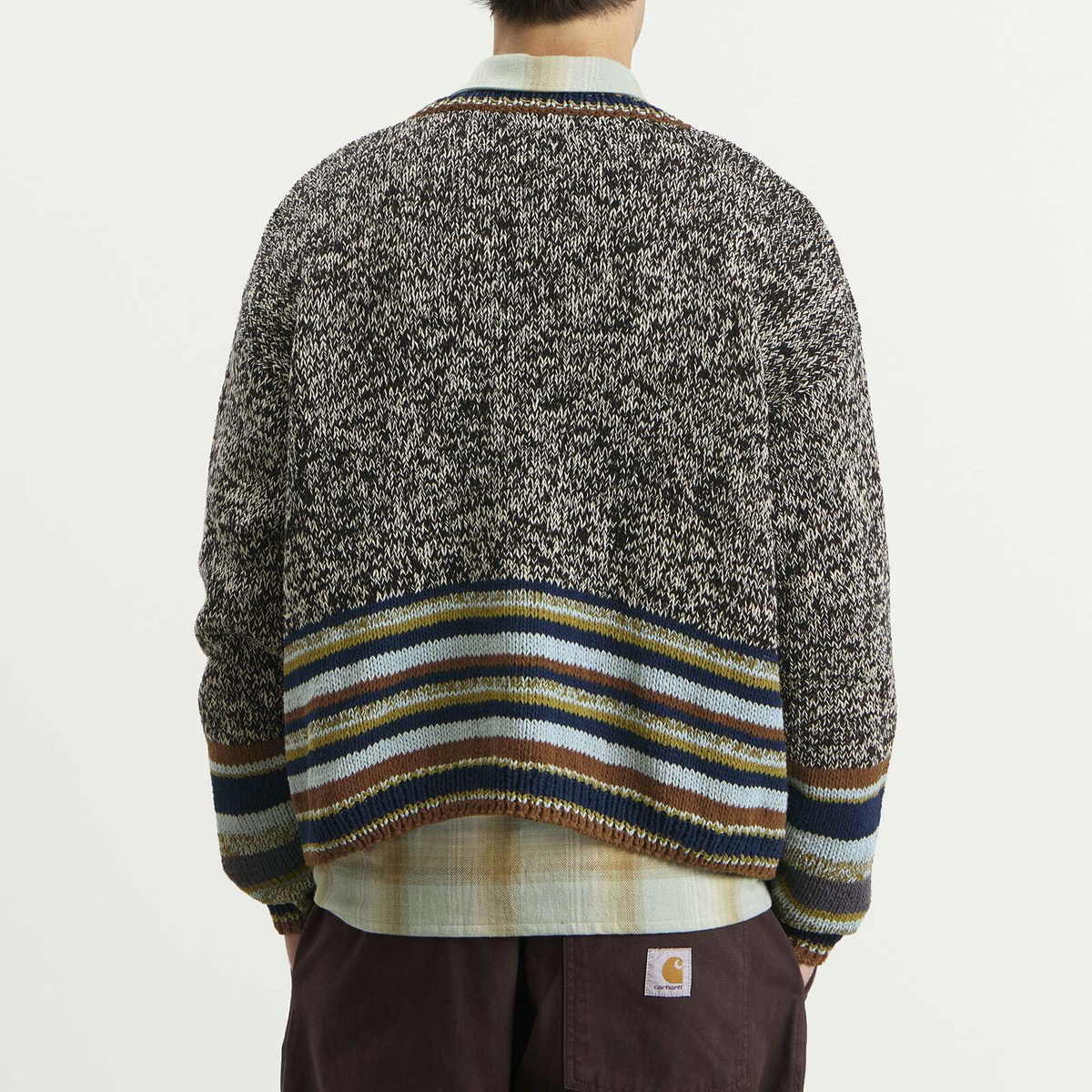 Story mfg. Men's Hand Knit Root Cardigan in Oakmoss