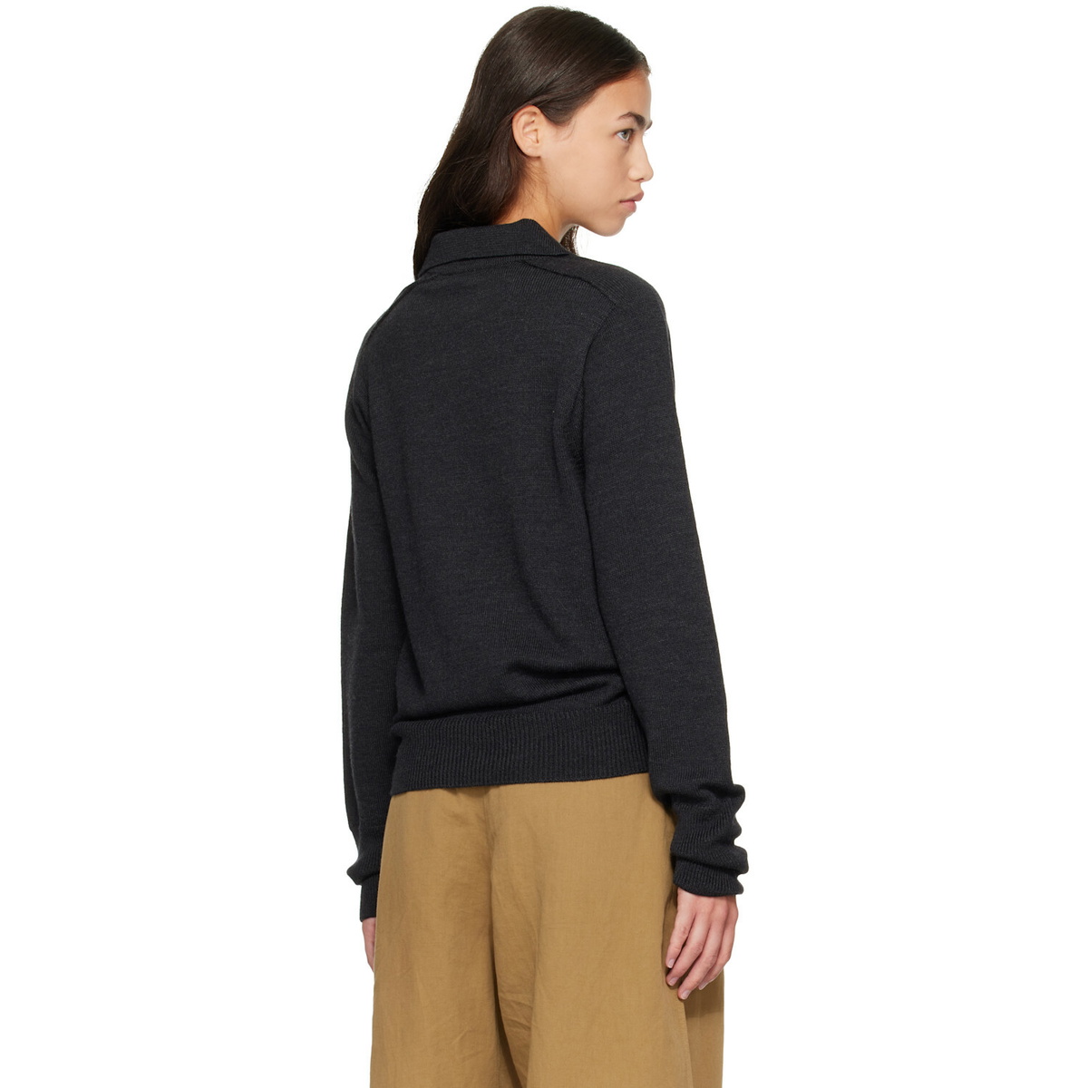 Studio Nicholson Gray Sark Knit Polo