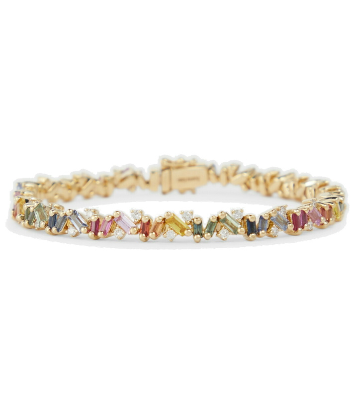 Photo: Suzanne Kalan - Fireworks 18kt yellow gold bracelet with diamonds and sapphires