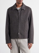 Mr P. - Herringbone Wool, Silk and Cashmere-Blend Blouson Jacket - Brown
