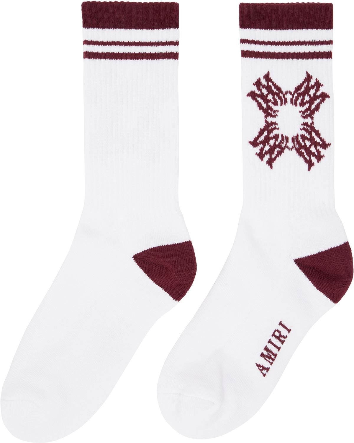 AMIRI White & Red 'MA' Quad Socks
