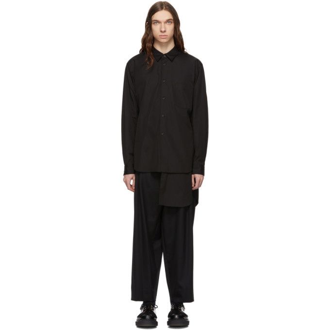 Photo: Comme des Garcons Homme Plus Black Asymmetric Double Layer Shirt