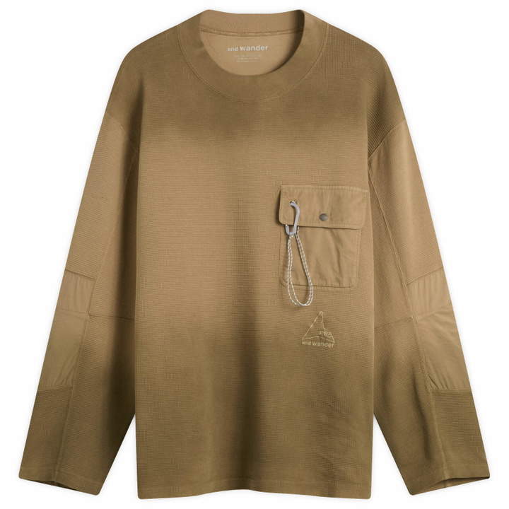 Photo: ROA Men's x And Wander Garment-dyed Long Sleeve in Beige