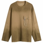 ROA Men's x And Wander Garment-dyed Long Sleeve in Beige