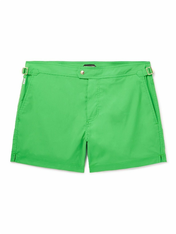 Photo: TOM FORD - Straight-Leg Mid-Length Swim Shorts - Green
