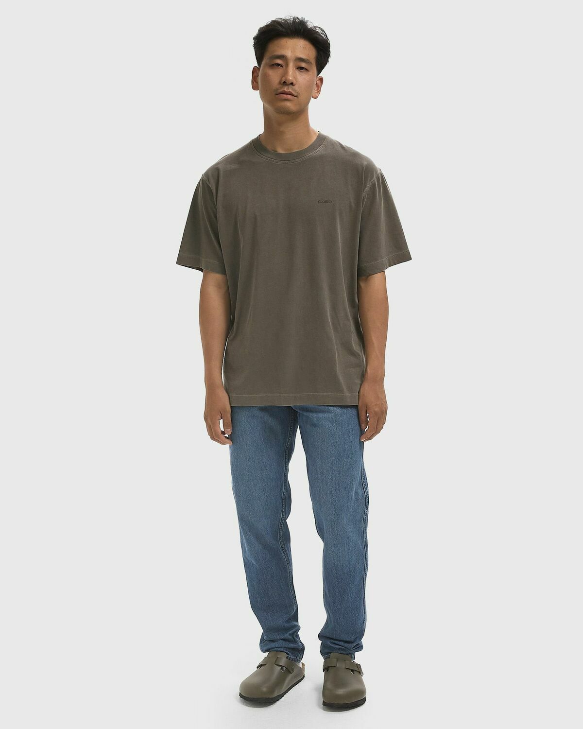 CLOSED LOGO TEE Green Mens Shortsleefe