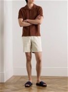 Mr P. - Straight-Leg Garment-Dyed Organic Cotton-Blend Twill Shorts - Neutrals