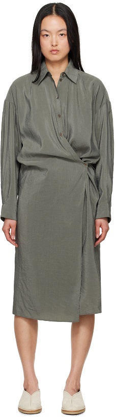 Photo: LEMAIRE Gray Twisted Midi Dress
