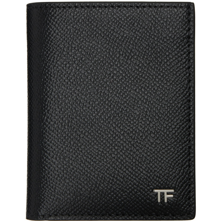 Photo: TOM FORD Black Small Grain Leather Folding Card Holder
