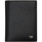 TOM FORD Black Small Grain Leather Folding Card Holder