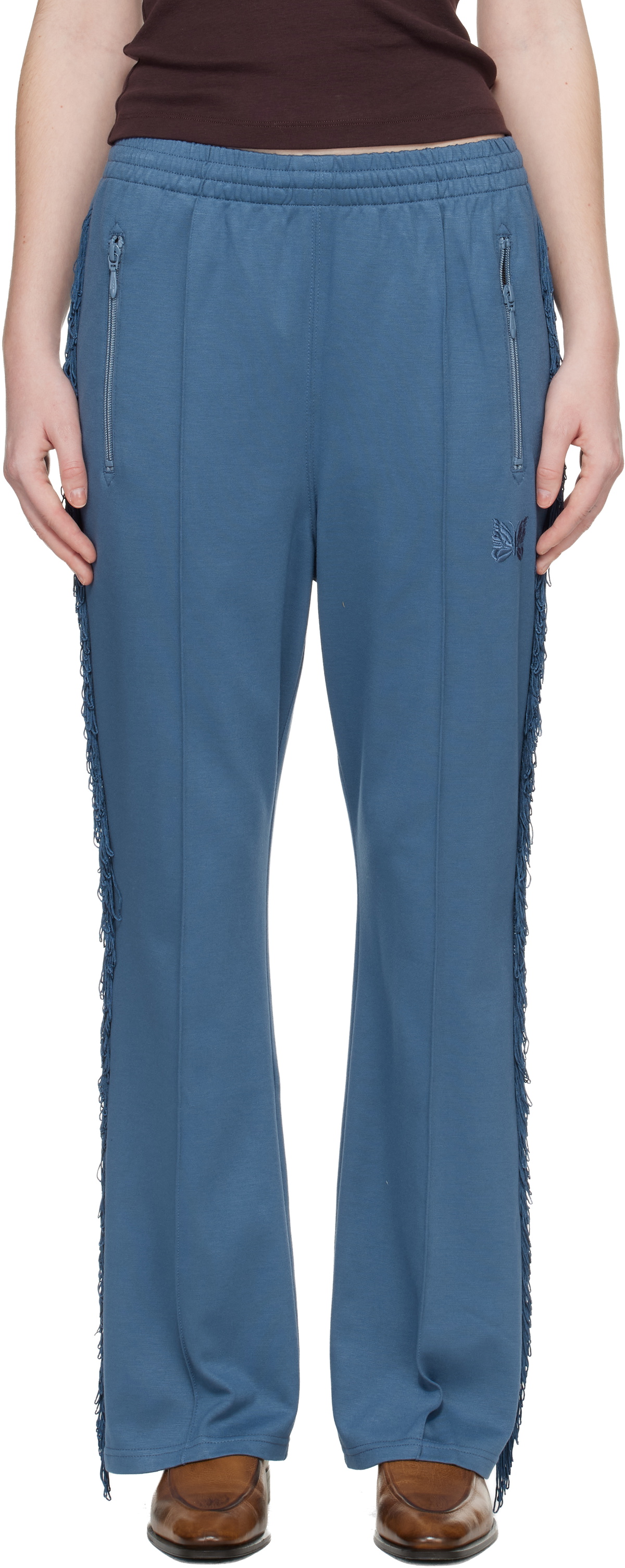 NEEDLES Blue Fringe Boot-Cut Track Pants