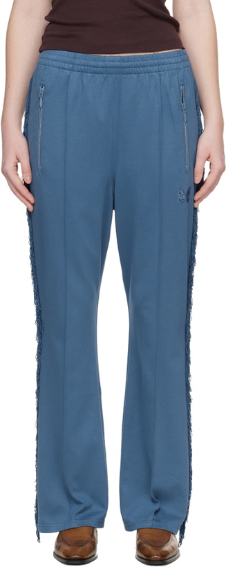 Photo: NEEDLES Blue Fringe Boot-Cut Track Pants