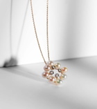 Mateo Cluster 14kt gold pendant necklace with pearls and diamonds