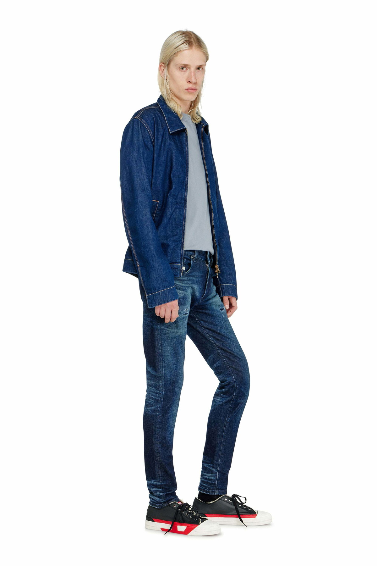 Diesel Slim Jeans Regular Waist 2019 D-Strukt, Dark blue, Zip fly