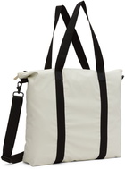 RAINS Off-White Waterproof Canvas Tote