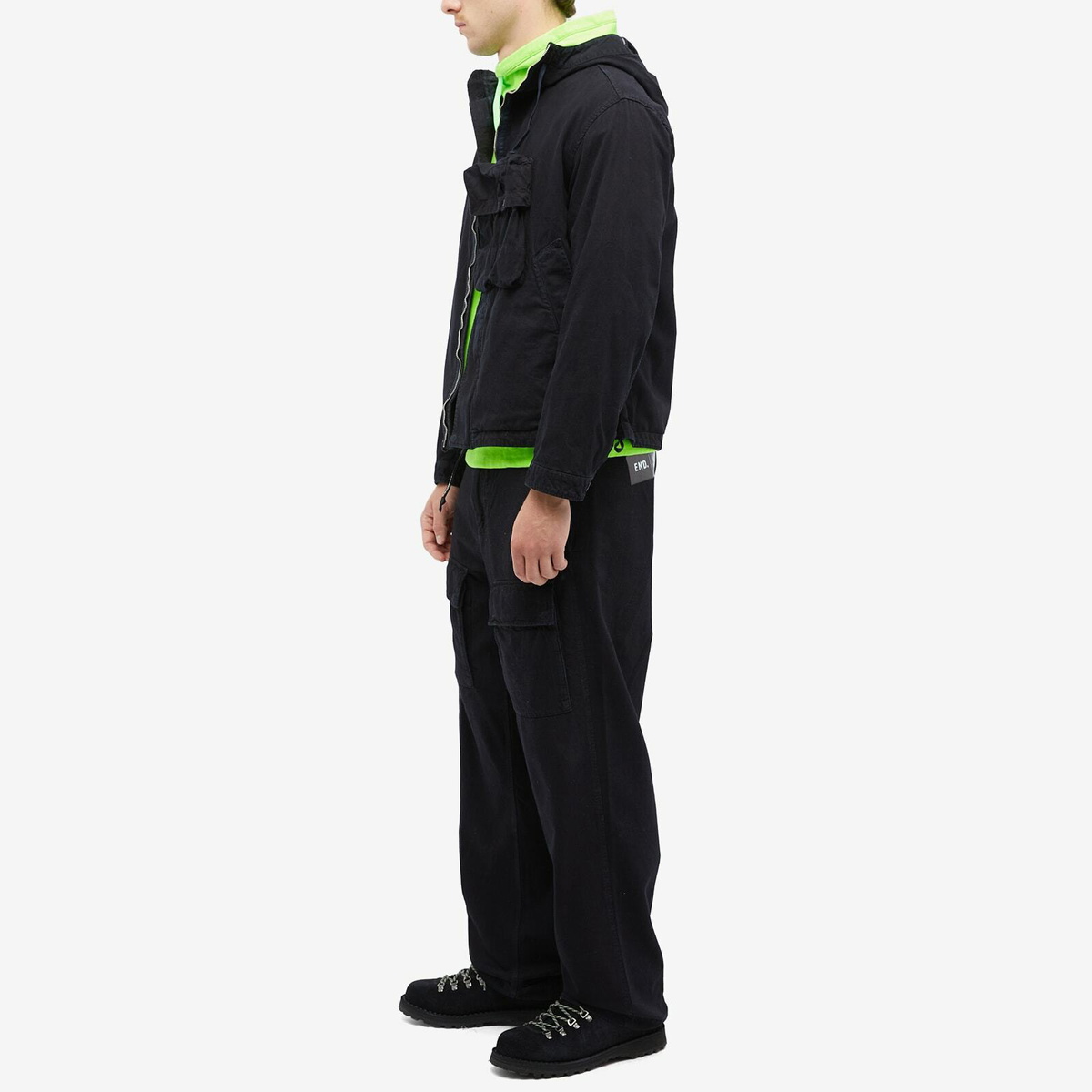 END. x C.P. Company 'Adapt' Blu Straight Pants in Black/Navy C.P.
