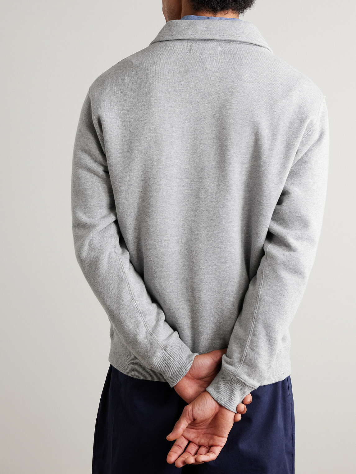 Beams Plus - Slim-Fit Cotton-Jersey Half-Zip Sweatshirt - Gray
