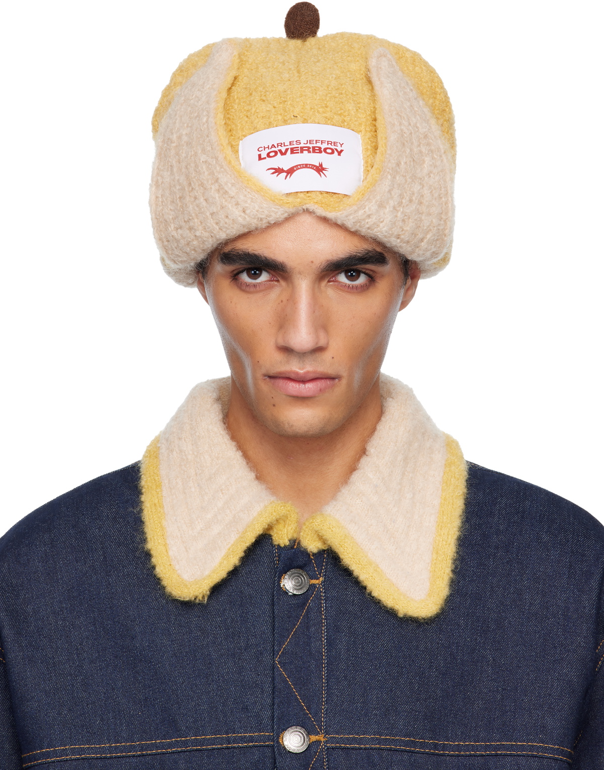 Charles Jeffrey LOVERBOY Tan Chunky Lion Beanie Charles Jeffrey