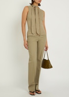 Lemaire Scarf-effect Cotton-blend top Sage