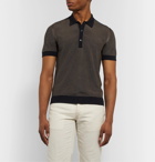 TOM FORD - Textured Silk and Cashmere-Blend Polo Shirt - Black