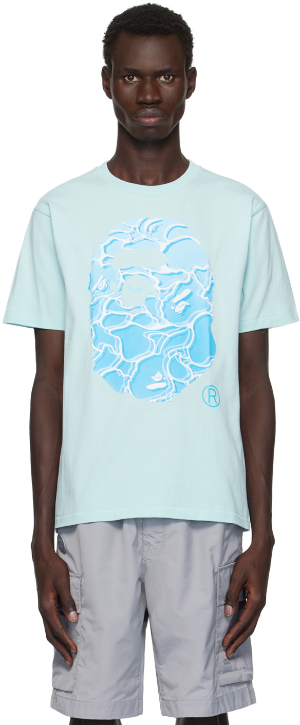 BAPE Blue ABC Sea Surface Camo Ape Head T-shirt A Bathing Ape