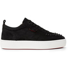 Christian Louboutin - Happyrui Spiked Suede Sneakers - Black