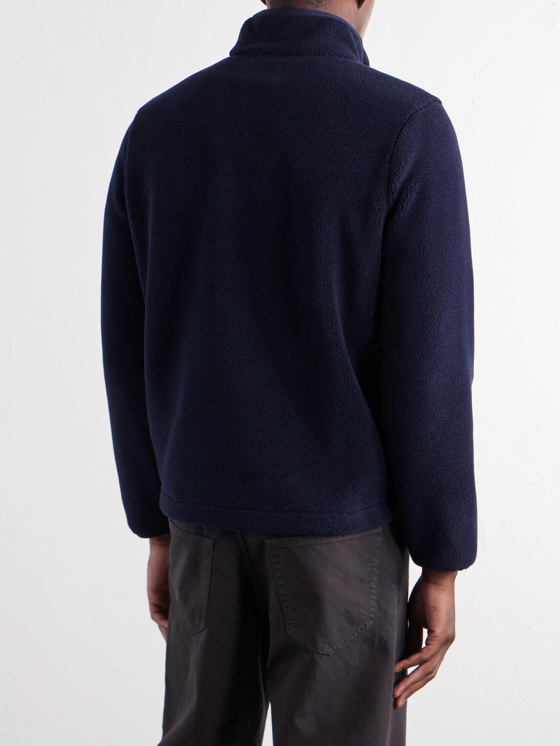 Moncler - Logo-Appliquéd Zip-Up Fleece Jacket - Blue