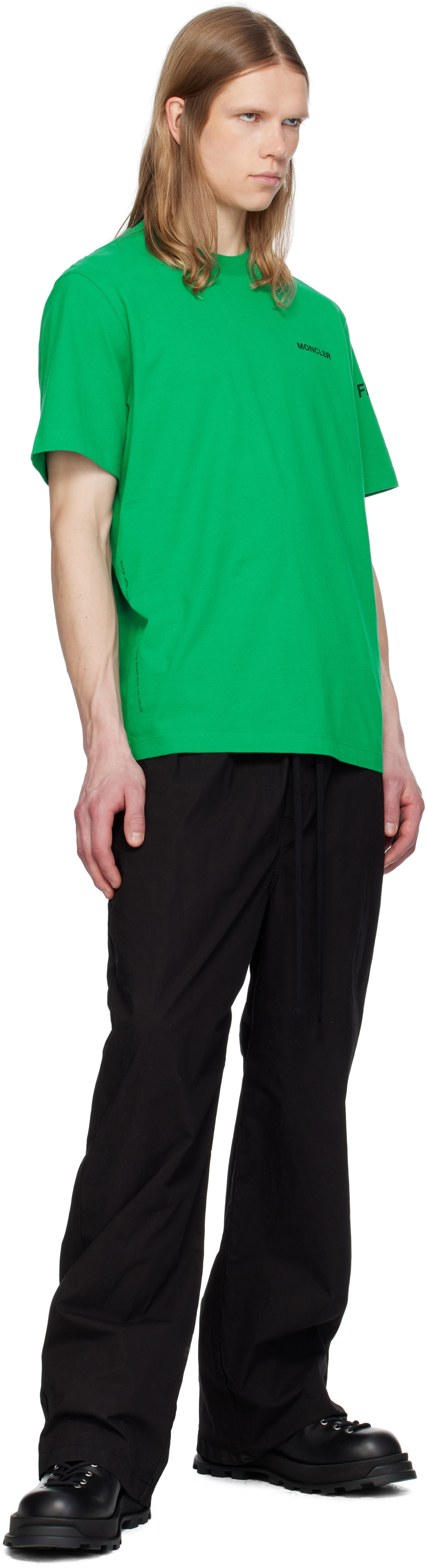Moncler Genius Moncler x FRGMT Hiroshi Fujiwara Green Maxi Logo T-shirt