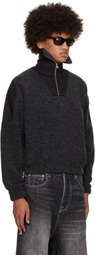 Karmuel Young Black Strong Arm Furry Padded Sweatshirt