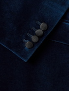 Favourbrook - Slim-Fit Grosgrain-Trimmed Cotton-Velvet Tuxedo Jacket - Blue
