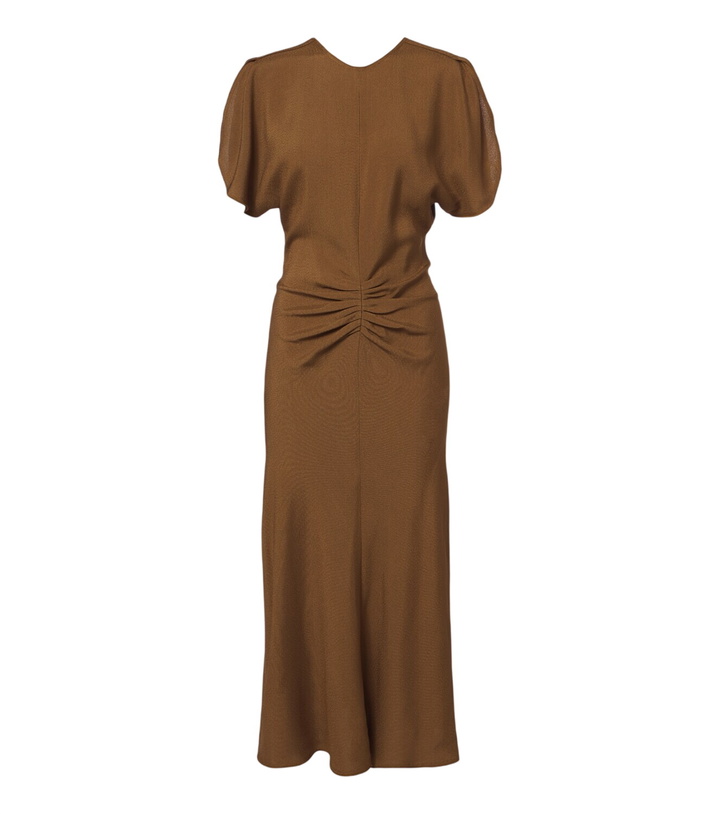 Photo: Victoria Beckham Bela ruched midi dress
