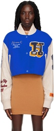 Heron Preston Blue Varsity Bomber Jacket