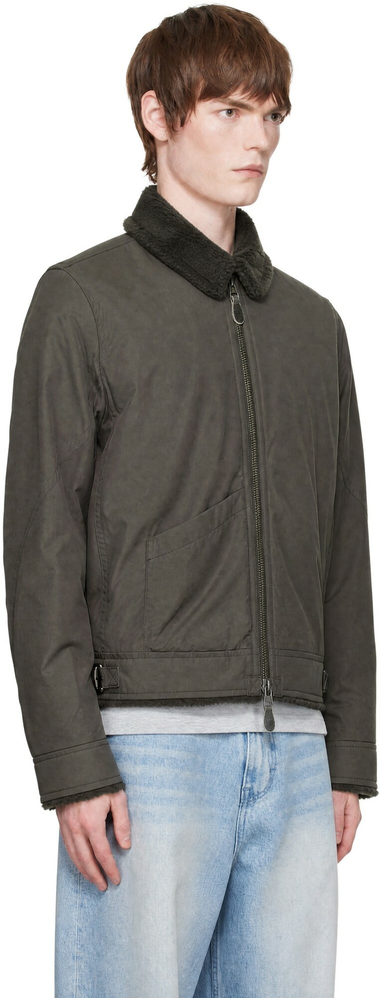 COOR Brown Fleece Lined Cotton B-3 Jacket