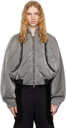 CMMAWEAR Gray Anatomical Parachute Bomber Jacket