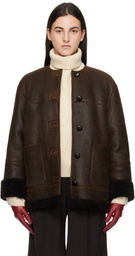 Weekend Max Mara Brown Borbone Shearling Jacket